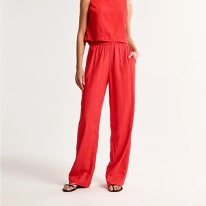 NWT Abercrombie & Fitch Red Pull On Pants